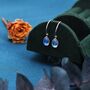 Moonstone Droplet Drop Hook Earrings Sterling Silver, thumbnail 1 of 12