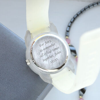Personalised Transparent Wrist Watch With Rubber Strap, 3 of 3
