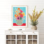 Colourful Vase Of Flowers Still Life Print, thumbnail 4 of 8