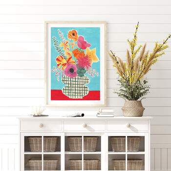 Colourful Vase Of Flowers Still Life Print, 4 of 8