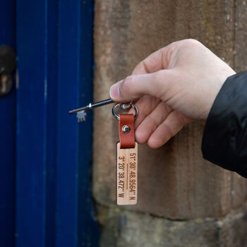 Personalised Wooden Coordinate Location Keyring, 5 of 5