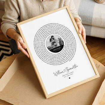 Custom Vinyl Lyrics Print – Personalised Music Poster, Customizable Music Gift For Girlfriend, Boyfriend, Anniversary, 3 of 8