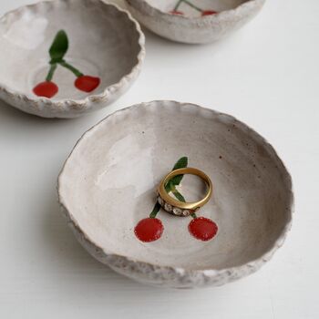 Mini Cherry Gloss Ceramic Ring Dish, 7 of 7