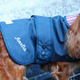 Personalised Navy Winter Waxed Dog Coat, thumbnail 2 of 7
