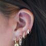 Peridot Heart Charm Earrings, thumbnail 4 of 10