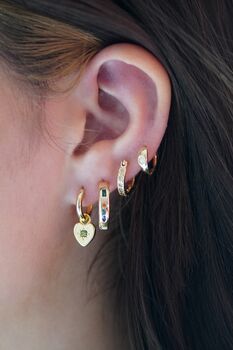 Peridot Heart Charm Earrings, 4 of 10