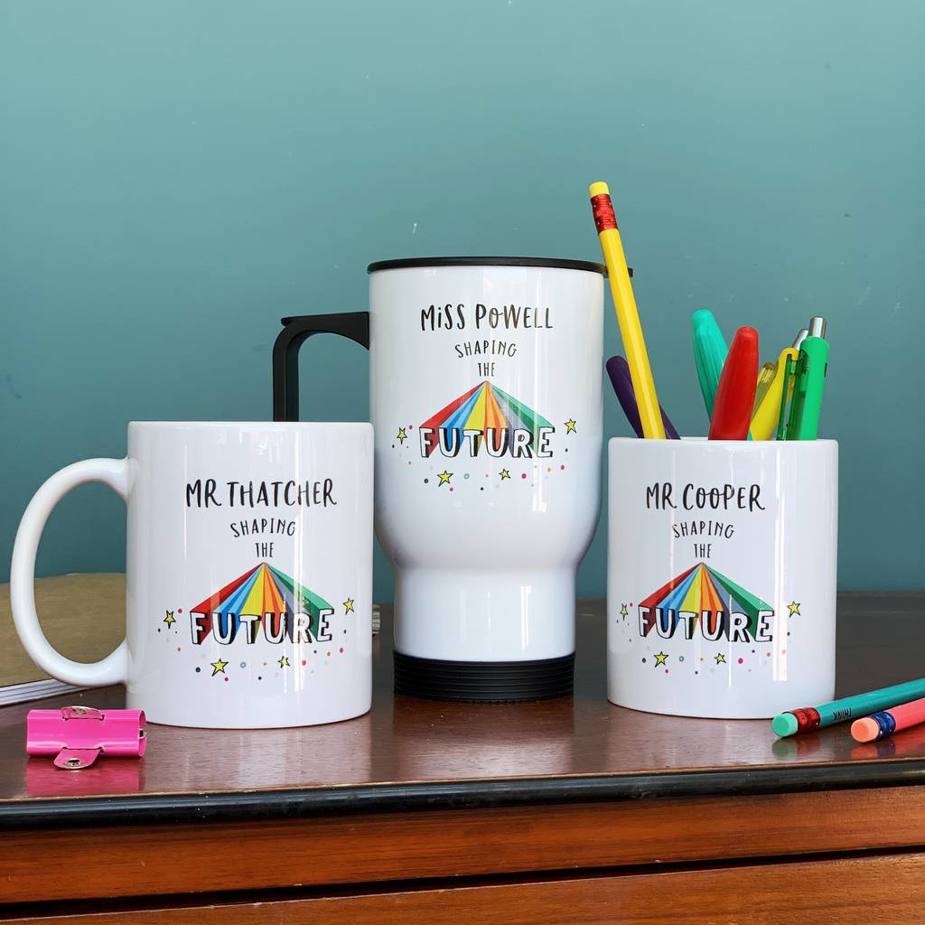 Teachers Shaping The Future Rainbow Travel Mug By Hendog Designs ...