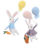 Set Of Two Easter Bunnies With Balloons, thumbnail 1 of 6