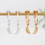 18ct Gold Plated Or Silver Feather Hoop Earrings, thumbnail 1 of 6