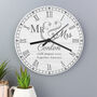 Personalised Mr And Mrs Wooden Clock Gift, thumbnail 1 of 2