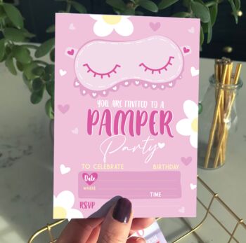 Pamper Party Invitations Pack Of 20, 2 of 2