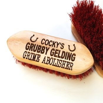 Personalised Grubby Gelding Dandy Brush, 2 of 3