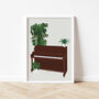 Piano Houseplant Print | Instrument Music Poster, thumbnail 8 of 10