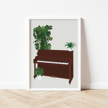 Piano Houseplant Print | Instrument Music Poster, 8 of 10