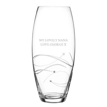 Personalised Tapered Spiral Barrel Vase With Crystals, 7 of 9