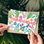 Colourful Floral Card 'Congratulations', thumbnail 3 of 3