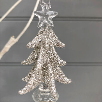 Christmas Glass Sparkle Tree Decoration, 3 of 3