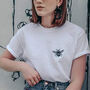 Bee Embroidered Unisex T Shirt, thumbnail 2 of 2