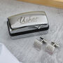 Personalised Usher Wedding Cufflinks And Box Set, thumbnail 1 of 3