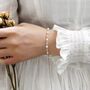 Sophie Ivory Silver Pearl Ball Charm Gift Bracelet, thumbnail 4 of 4