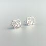 Sterling Silver Simple Elephant Stud Earrings, thumbnail 5 of 6