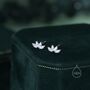 Lotus Flower Cz Screw Back Or Stud Earrings, thumbnail 7 of 12