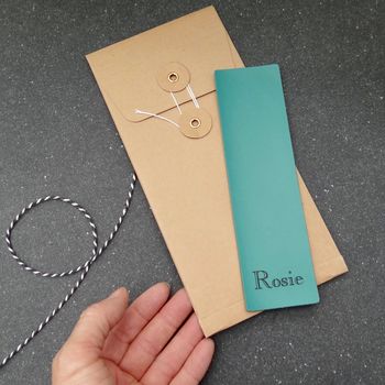 Personalised Teacher's Gift Leather Bookmark, 4 of 6