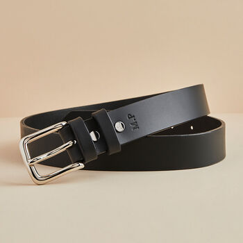 Personalised Men's Leather Belt With Engraved Message, 2 of 8