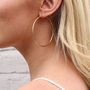 Rose Or Yellow Gold Plated Large Hoop Earrings, thumbnail 2 of 8