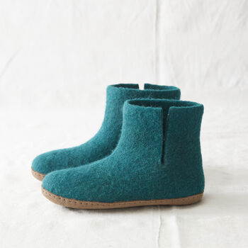 Fair Trade Handmade Felt Unisex Slipper Boot Suede Sole, 5 of 12