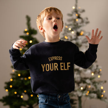 Express Your Elf Kids Christmas Jumper, 5 of 6