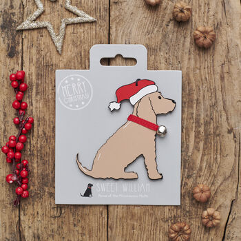 Golden Cocker Spaniel Dog Christmas Decoration Personalisation Available, 3 of 5