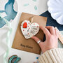 Personalised New Home Heart Red Wooden Keepsake Card, thumbnail 1 of 3