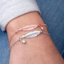 Personalised Silver And Rose Gold Feather Bracelet, thumbnail 2 of 7