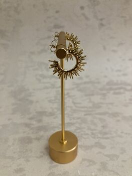 Minimalist Sun 18 K Gold Plated Ear Studs, 6 of 8