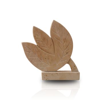 Handmade Travertine Tulip Leaf Sculpture, 2 of 2