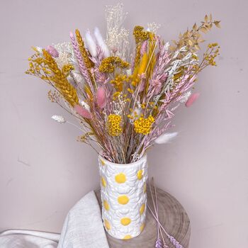 Pastel Yellow And Pink Dried Flower Arrangement, 2 of 3