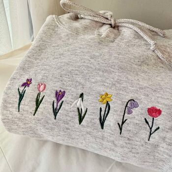 Miniature Spring Flowers Embroidered Sweatshirt, 5 of 6