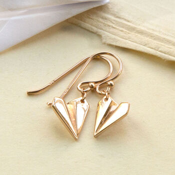 Sterling Silver Dangly Paper Airplane Earrings, 5 of 6
