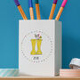 Personalised Welly Boot Wooden Pencil Pot, thumbnail 1 of 7
