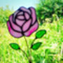 Pink Rose Flower Stem Faux Glass Flowers, thumbnail 7 of 11