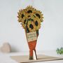 Personalised Sunflowers Card In Wood, thumbnail 3 of 5