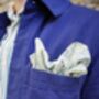 Dancys Mens Pale Blue Paisley Print Pocket Square, thumbnail 5 of 9