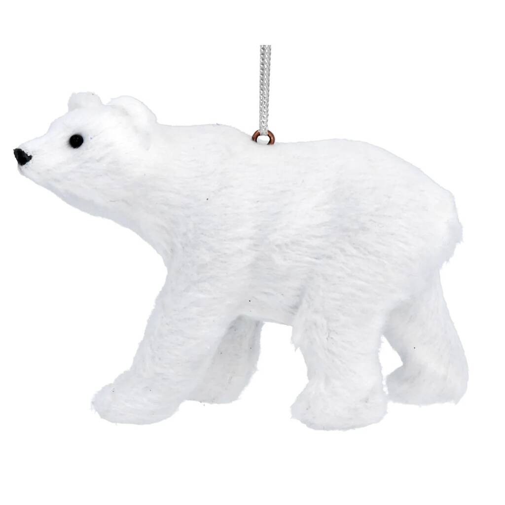 Faux Fur Polar Bear Christmas Tree Decoration By Lily King ...