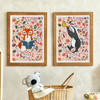 Woodland Badger Nursery Print, 3 of 10