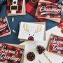 Red Gingham Foil Christmas Card Pack, thumbnail 3 of 5