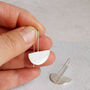Minimalist Recycled Silver Handmade Drop Earrings, thumbnail 6 of 12