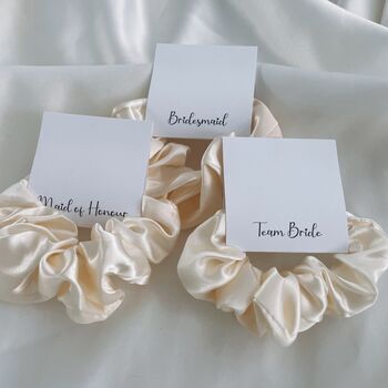 Ivory Bridesmaid Satin Scrunchie, 2 of 2