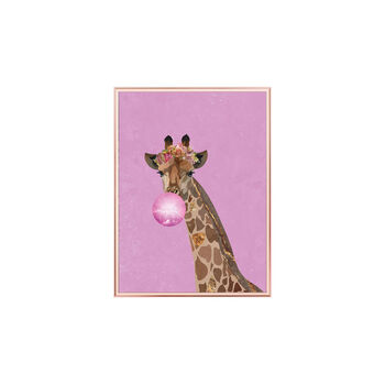 Framed Giraffe Bubblegum Pink Wall Art Print, 5 of 7
