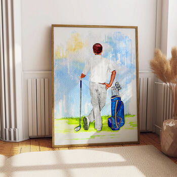 Personalised Custom Golfer Print, 2 of 10